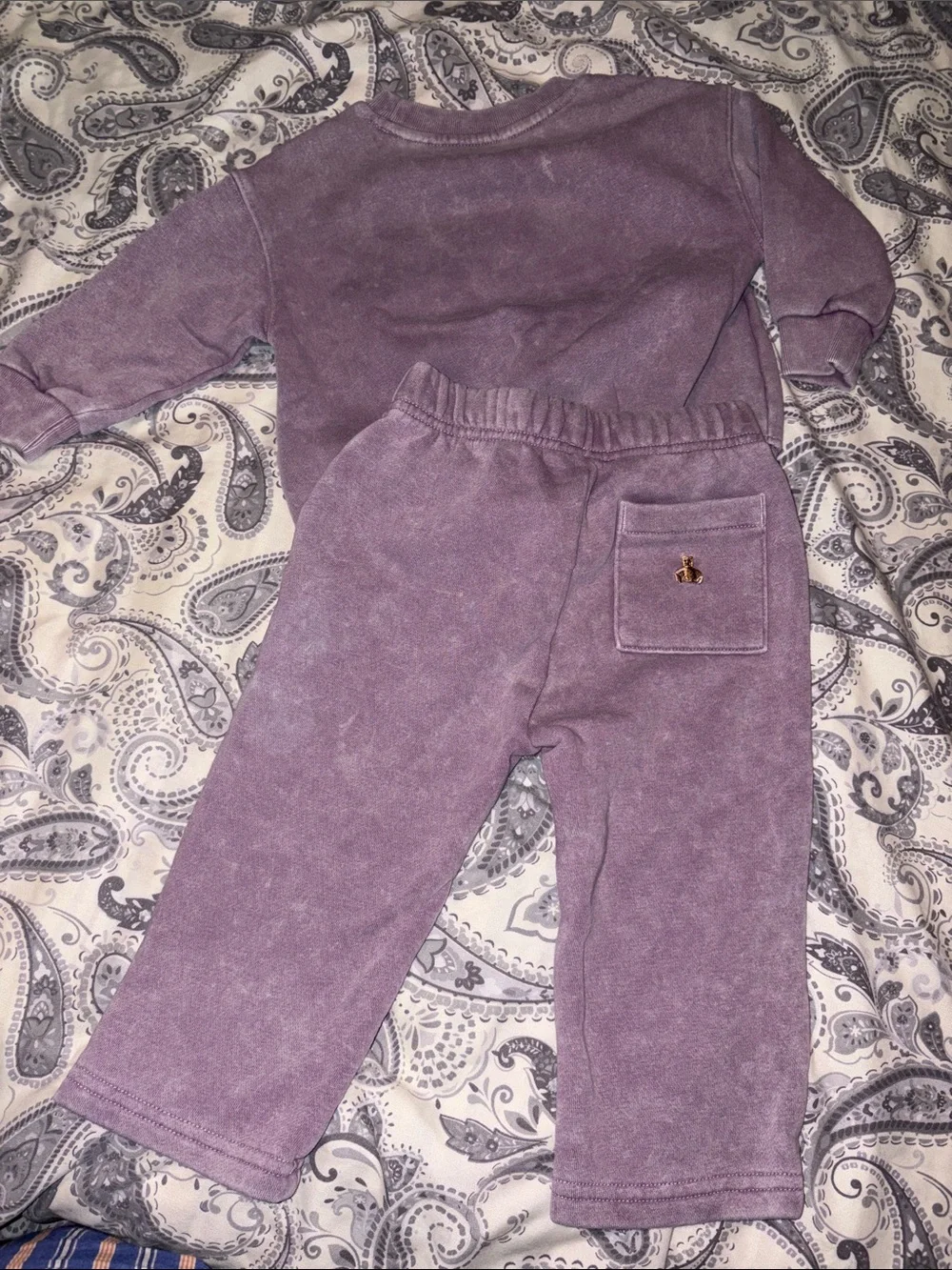 GAP Lavender Two-Piece Sweatshirt & Joggers Set with Bee Patch